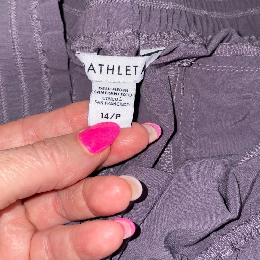 Athleta Savannah Jogger 14 Petite Featherweight Stretch Travel Pants Purple - Picture 4 of 6